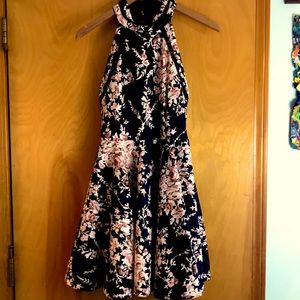 Floral Halter Top Skater Dress